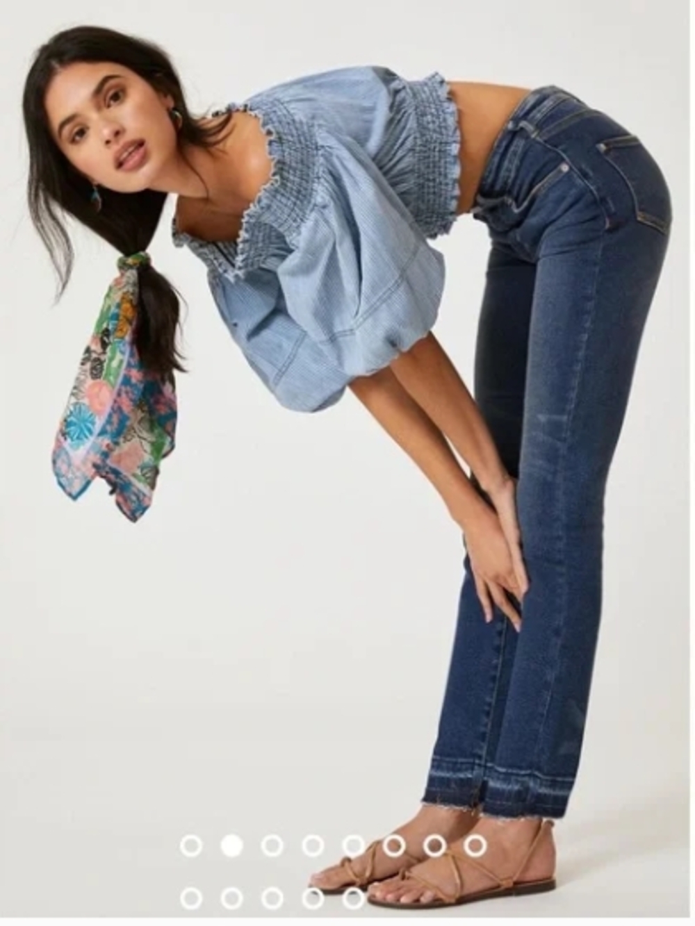 new Anthropologie Pilcro High Rise Cigarette Jeans Frayed Hem Dark 28